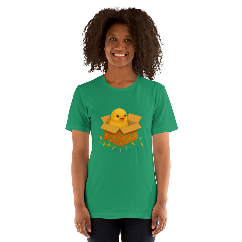 Chickmas Chick in a box Unisex t-shirt