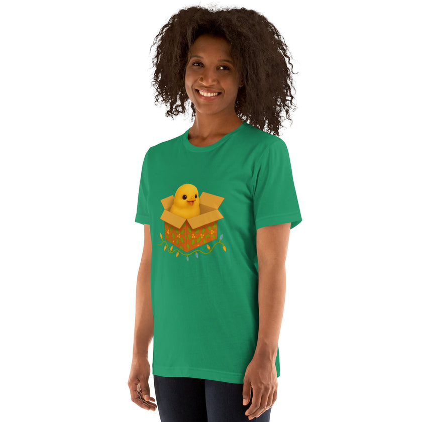 Chickmas Chick in a box Unisex t-shirt