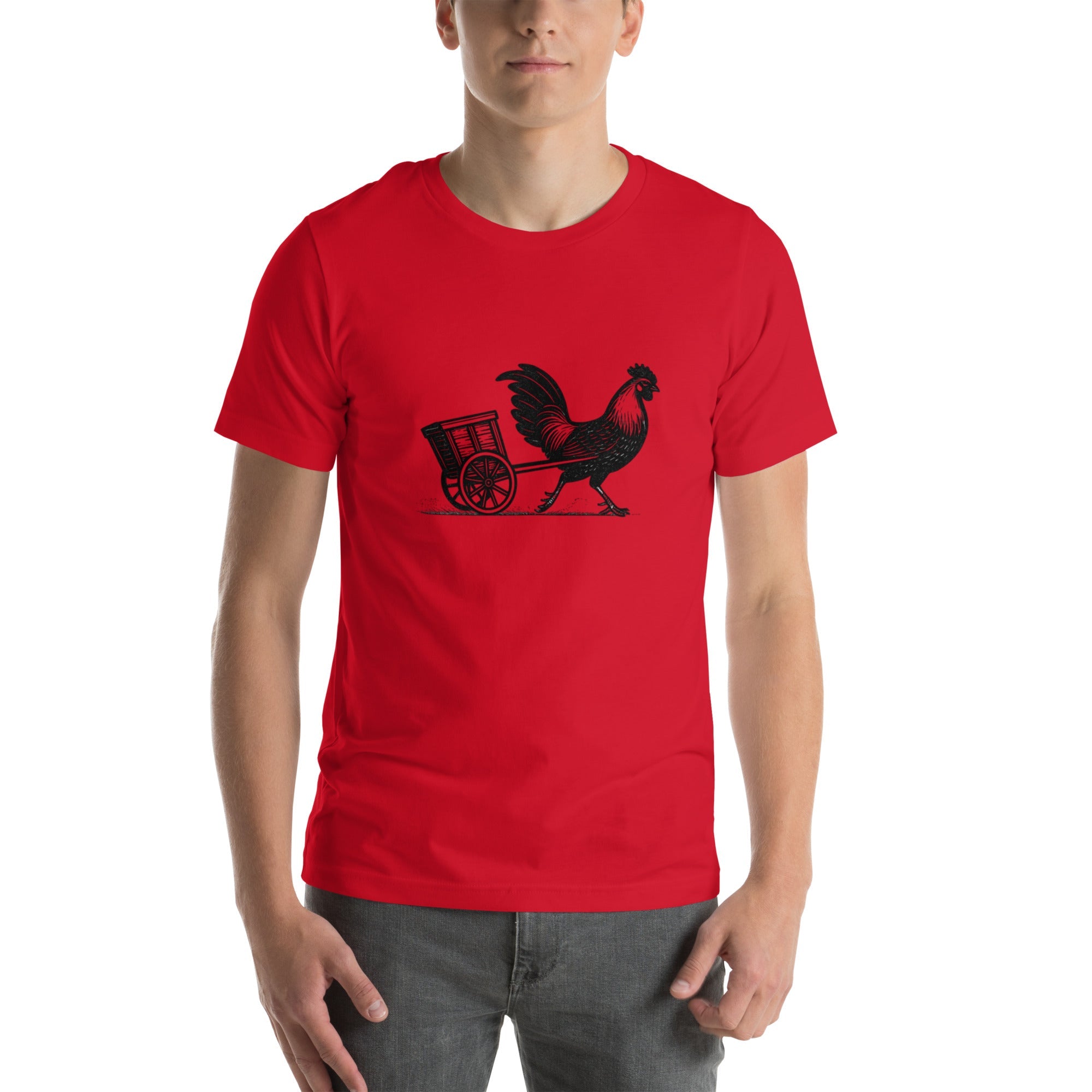 Retro Chicken Chariot Racer Unisex t-shirt