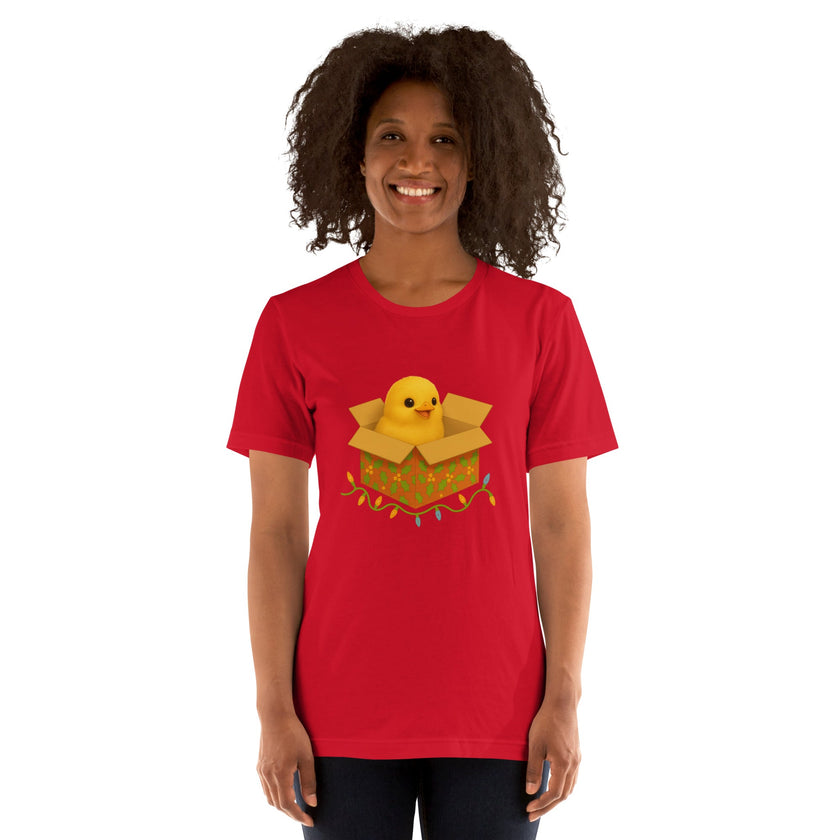 Chickmas Chick in a box Unisex t-shirt