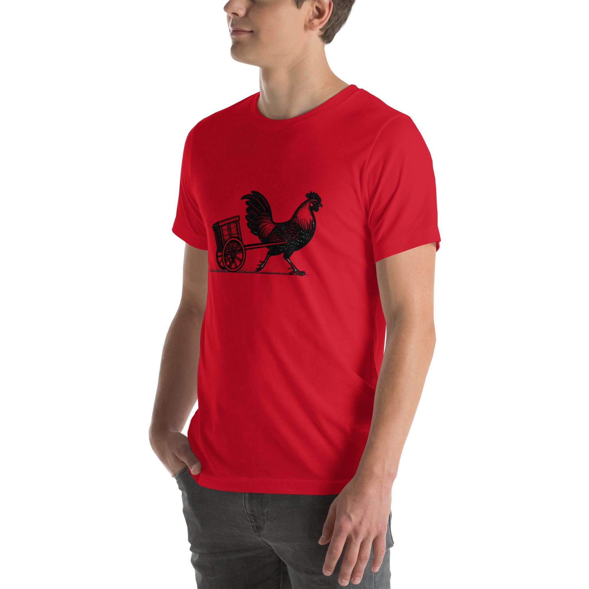 Retro Chicken Chariot Racer Unisex t-shirt