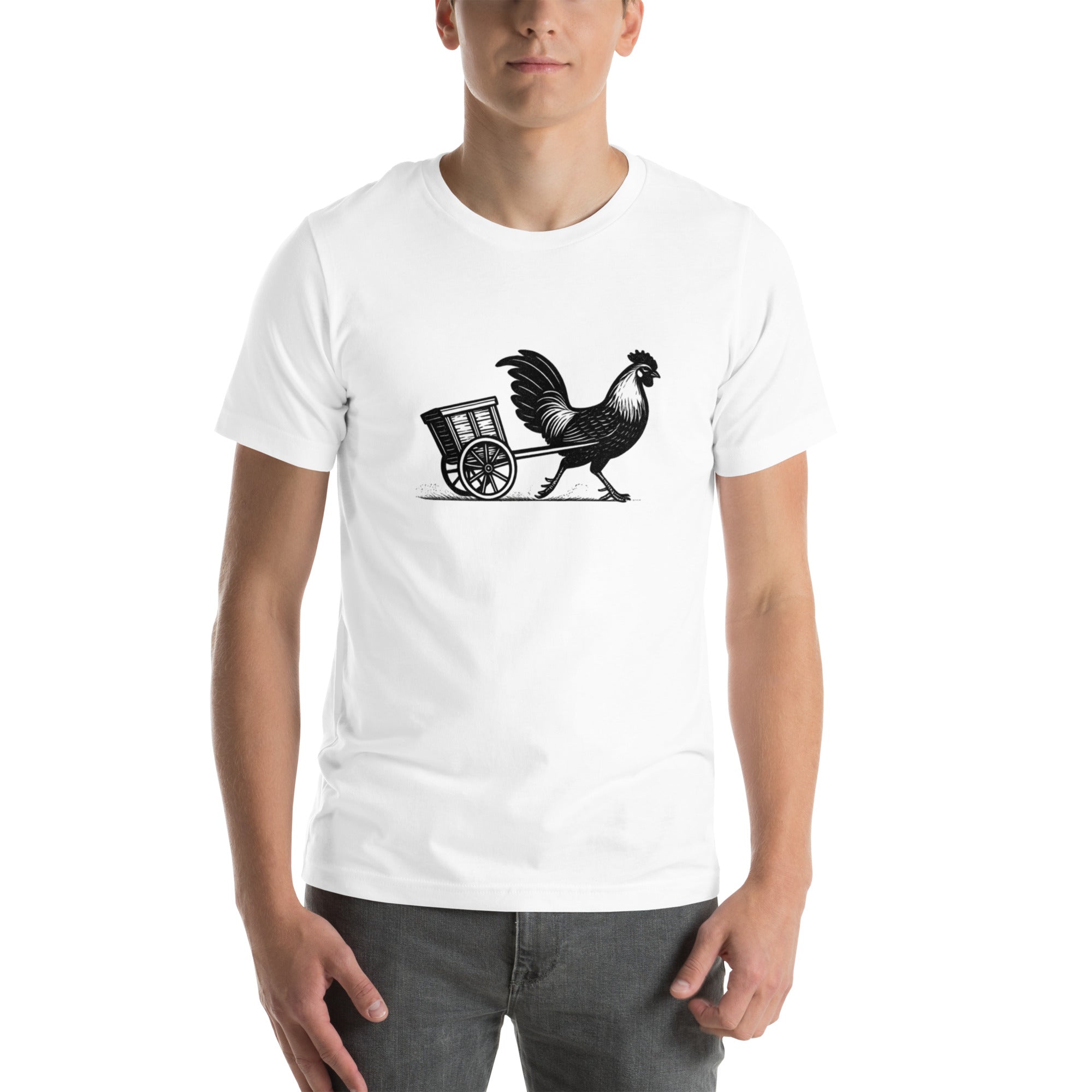 Retro Chicken Chariot Racer Unisex t-shirt