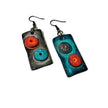 Unusual Mismatched Earrings, Quirky Hand Painted Dangle Earrings