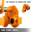 VEVOR 0.5T Push Beam Trolley 1100LBS Capacity Trolley Heavy Duty Dual Wheels Manual Plain Trolley for I Beam Flange 2.5''-5.5''