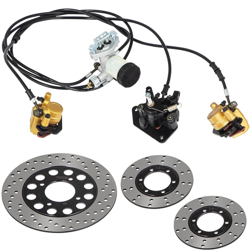 VEVOR GO-Kart Brake Master Cylinder Kit for 150cc Go Kart Hydraulic Brake Kit Universal Go Karts Brake Kit Kandi Complete Including Master Cylinder, Hose, Caliper