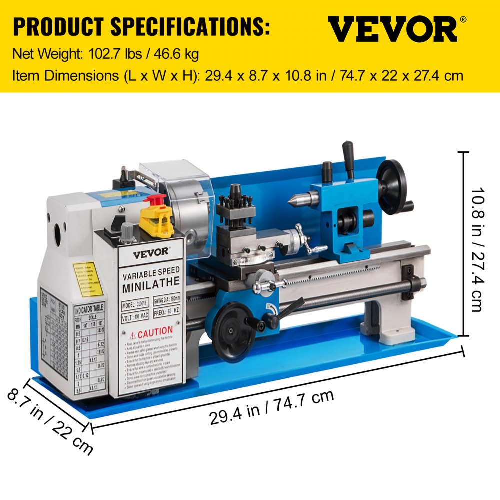 VEVOR Metal Lathe 7