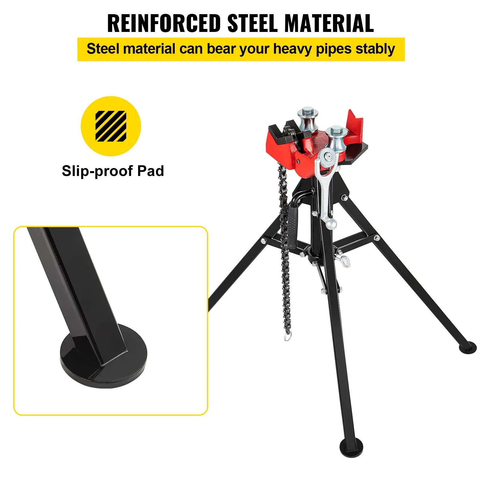 VEVOR Tripod Pipe Chain Vise, 1/8