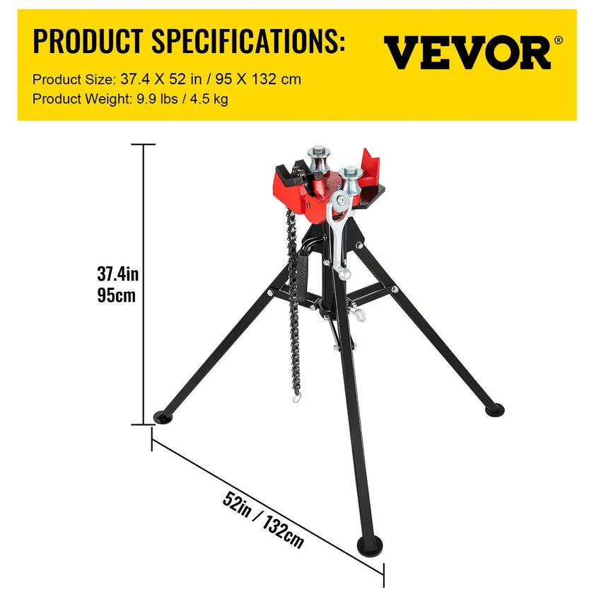 VEVOR Tripod Pipe Chain Vise, 1/8