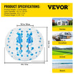 VEVOR Inflatable Bumper Ball 4 FT / 1.2M Diameter, Bubble Soccer Ball, Blow It Up in 5 Min, Inflatable Zorb Ball for Adults or Children (4 FT, Blue Dot)