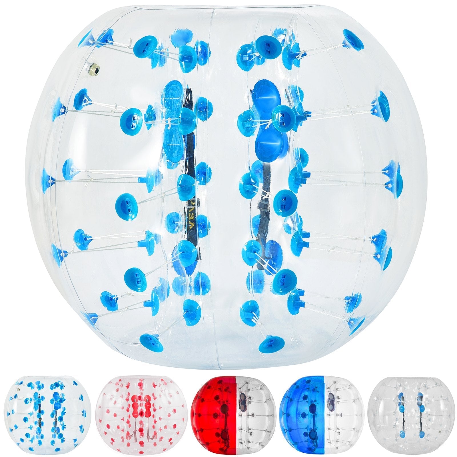 VEVOR Inflatable Bumper Ball 4 FT / 1.2M Diameter, Bubble Soccer Ball, Blow It Up in 5 Min, Inflatable Zorb Ball for Adults or Children (4 FT, Blue Dot)