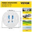 VEVOR Inflatable Bumper Ball 5 FT / 1.5M Diameter, Bubble Soccer Ball, Blow It Up in 5 Min, Inflatable Zorb Ball for Adults or Children (5 FT, Transparent)