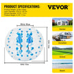 VEVOR Inflatable Bumper Ball 5 FT / 1.5M Diameter, Bubble Soccer Ball, Blow It Up in 5 Min, Inflatable Zorb Ball for Adults or Children (5 FT, Blue Dot)