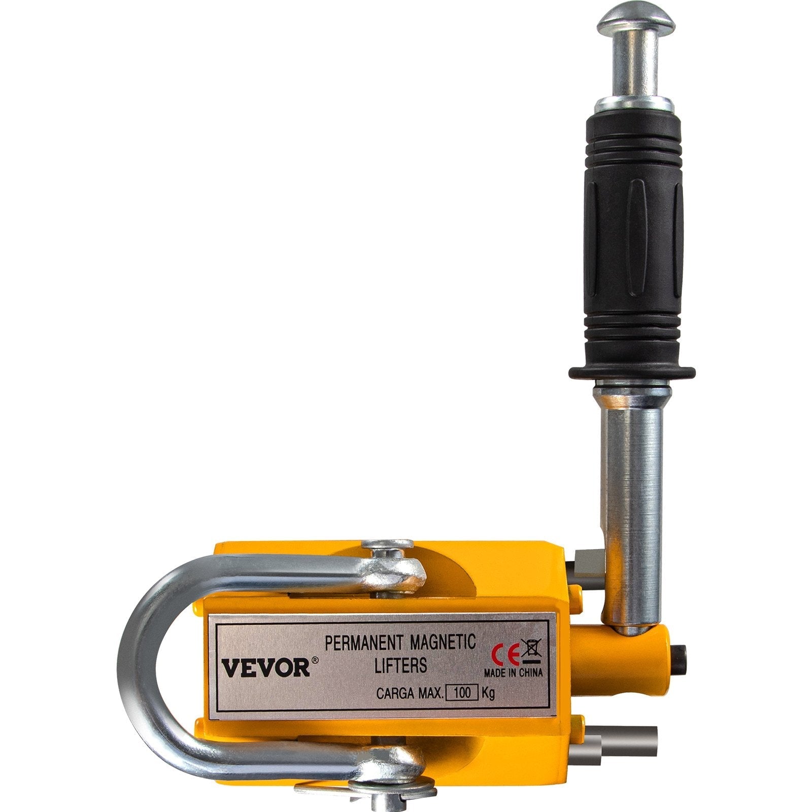 VEVOR Magnetic Lifter, 220lbs Pulling Capacity Steel Lifting Magnet, 100KG Permanent Lift Hoist Shop Crane with Handle, Heavy Duty Metal Lifting Magnet for Material Lifting Equipment