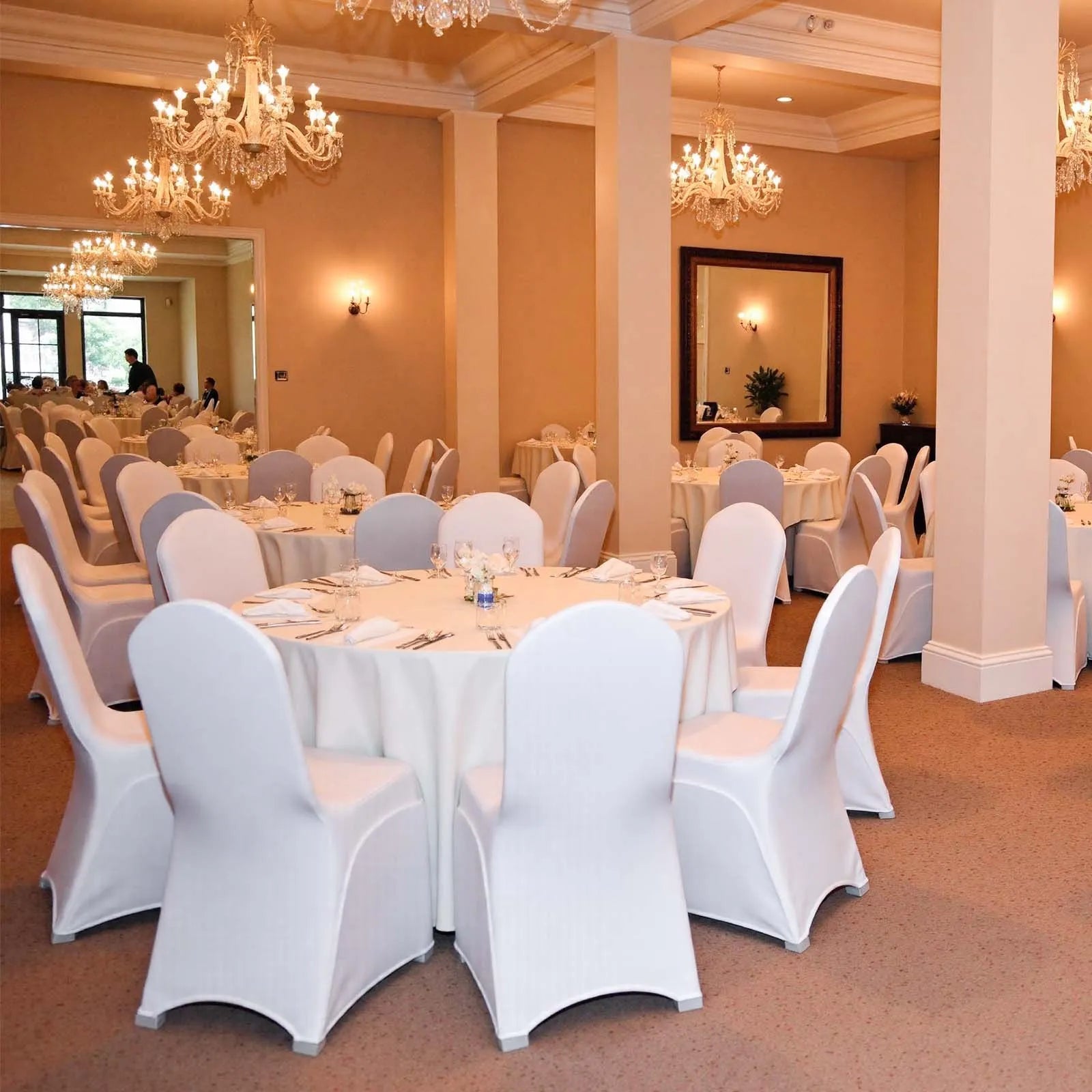 VEVOR Stretch Spandex Folding Chair Covers, Universal Fitted Chair Cover, Removable Washable Protective Slipcovers, for Wedding, Holiday, Banquet, Party, Celebration, Dining (100PCS White)