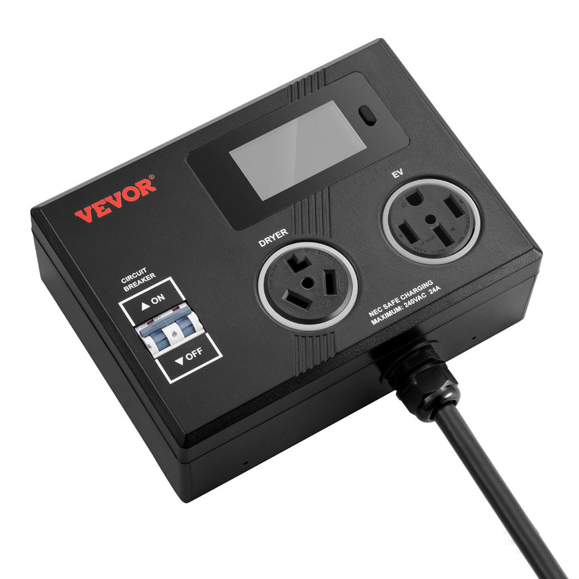 VEVOR NEMA Splitter for Dryer and EV NEMA 10-30P 10-30R/14-50R 3.4'' LCD Screen