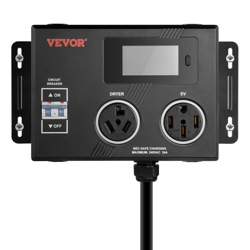 VEVOR NEMA Splitter for Dryer and EV NEMA 10-30P 10-30R/14-50R 3.4'' LCD Screen