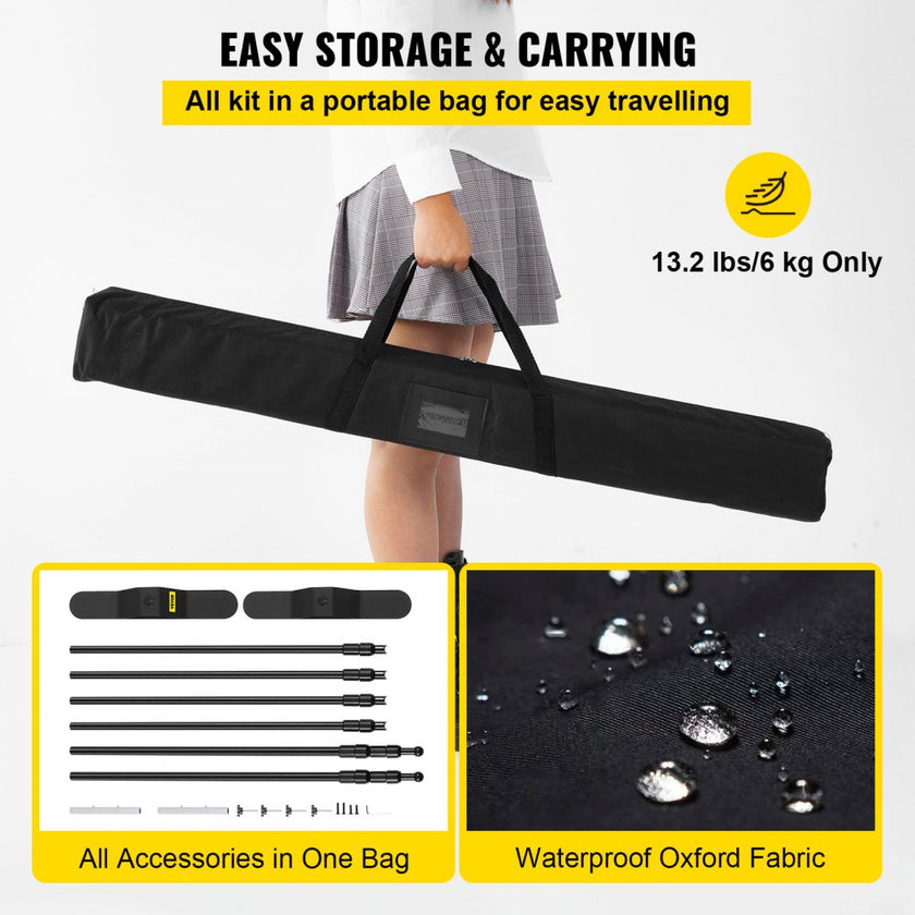 VEVOR 10 x 8 Ft Backdrop Banner Stand Adjustable Height and Width Newest Step and Repeat for Trade Show Wall Exhibitor Photo Booth Background