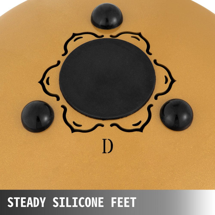 VEVOR Steel Tongue Drum 11 Notes 10 Inches Dia Lotus type Tongue Drum Golden Handpan Drum Notes Percussion Instrument Steel Drums Instruments with Bag, Music Book, Mallets, Mallet Bracket