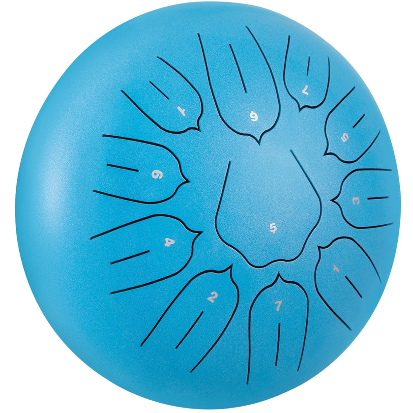 VEVOR Steel Tongue Drum 11 Notes 10 Inches Dia Tongue Drum Sky Blue Handpan Drum Notes Percussion Instrument Steel Drums Instruments with Bag, Book, Mallets, Mallet Bracket