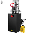 VEVOR Hydraulic Pump, 10 Quart Hydraulic Power Unit, Single Acting Hydraulic Pump, 12V DC Hydraulic Pump (Steel Reservoir, Single Acting, 3200 PSI) w/SAE#6 Connector for Dump Trailer Car Lifting