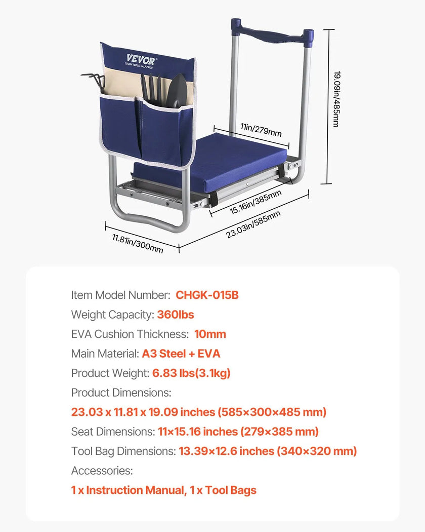 VEVOR Garden Kneeler and Seat 11