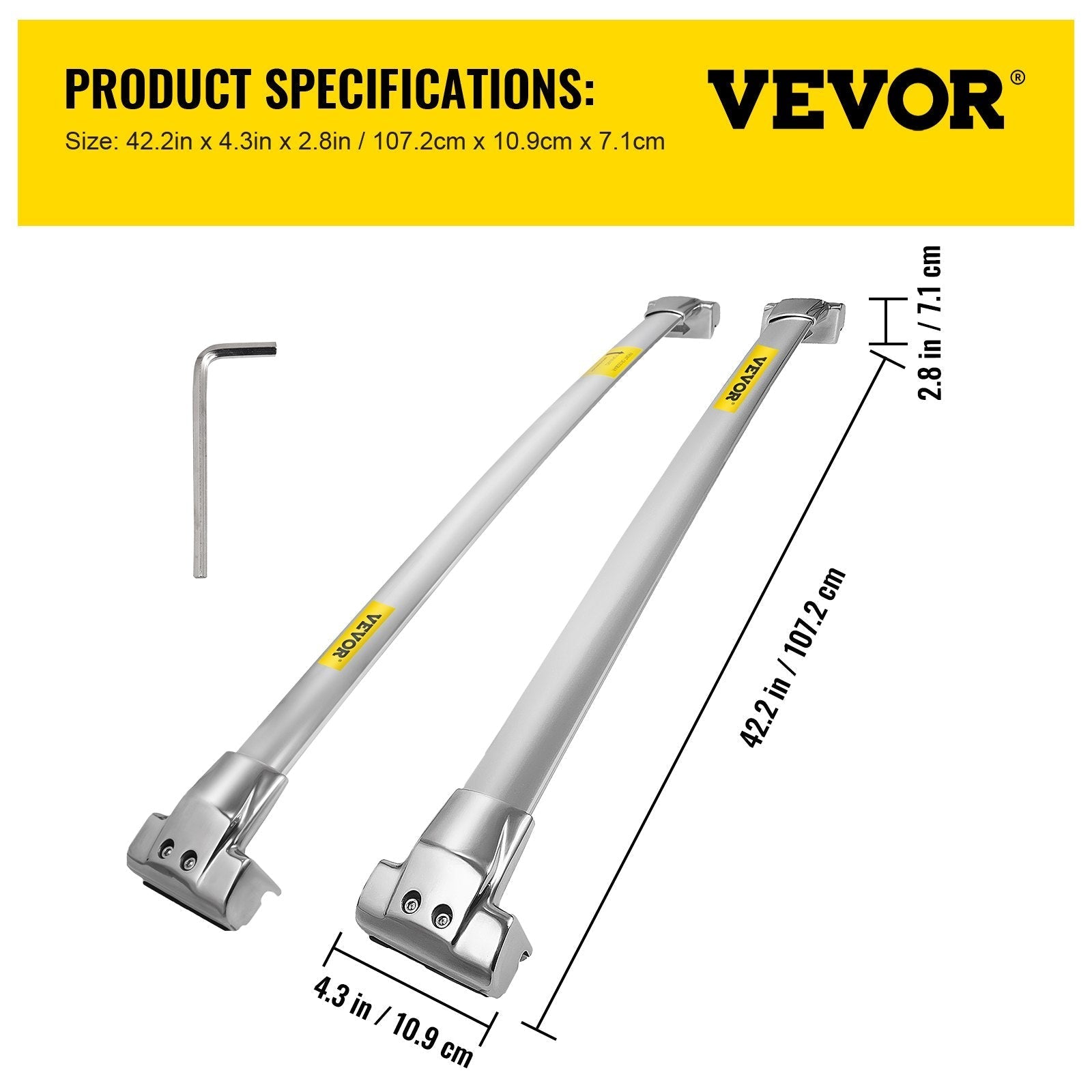 VEVOR Roof Rack Rail Cross Bar Fit for Jeep Grand Cherokee 2011-2018 Silver Set Carrier Baggage 165LBS Top Luggage Pair Durable Storage Cross Bar Roof Rails Stainless Steel