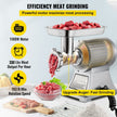 VEVOR 1.5HP 1100W Meat Grinder Stainless Steel 220 RPM Electric Meat Grinder Commercial Grinder for Industrial and Home Use