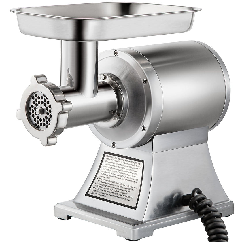 VEVOR 1.5HP 1100W Meat Grinder Stainless Steel 220 RPM Electric Meat Grinder Commercial Grinder for Industrial and Home Use