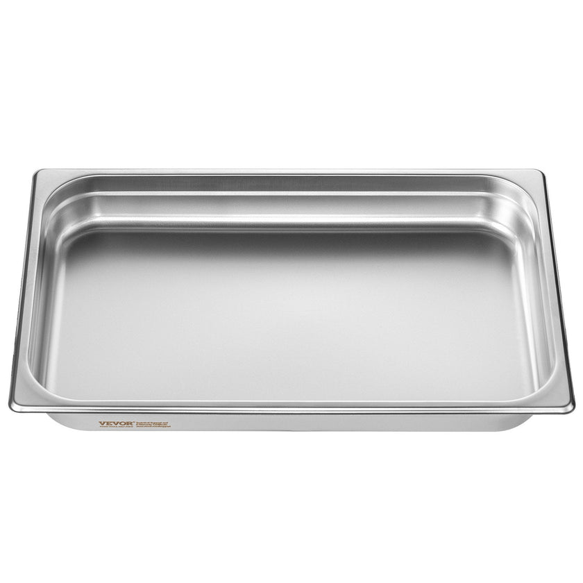 VEVOR 6 Pack Hotel Pans, Full Size Anti-Jam Steam Pan, 0.8mm Thick Stainless Steel Restaurant Steam Table Pan, 2.5-Inch Deep Commercial Table Pan, Catering Storage Food Pan, for Industrial & Scientifi