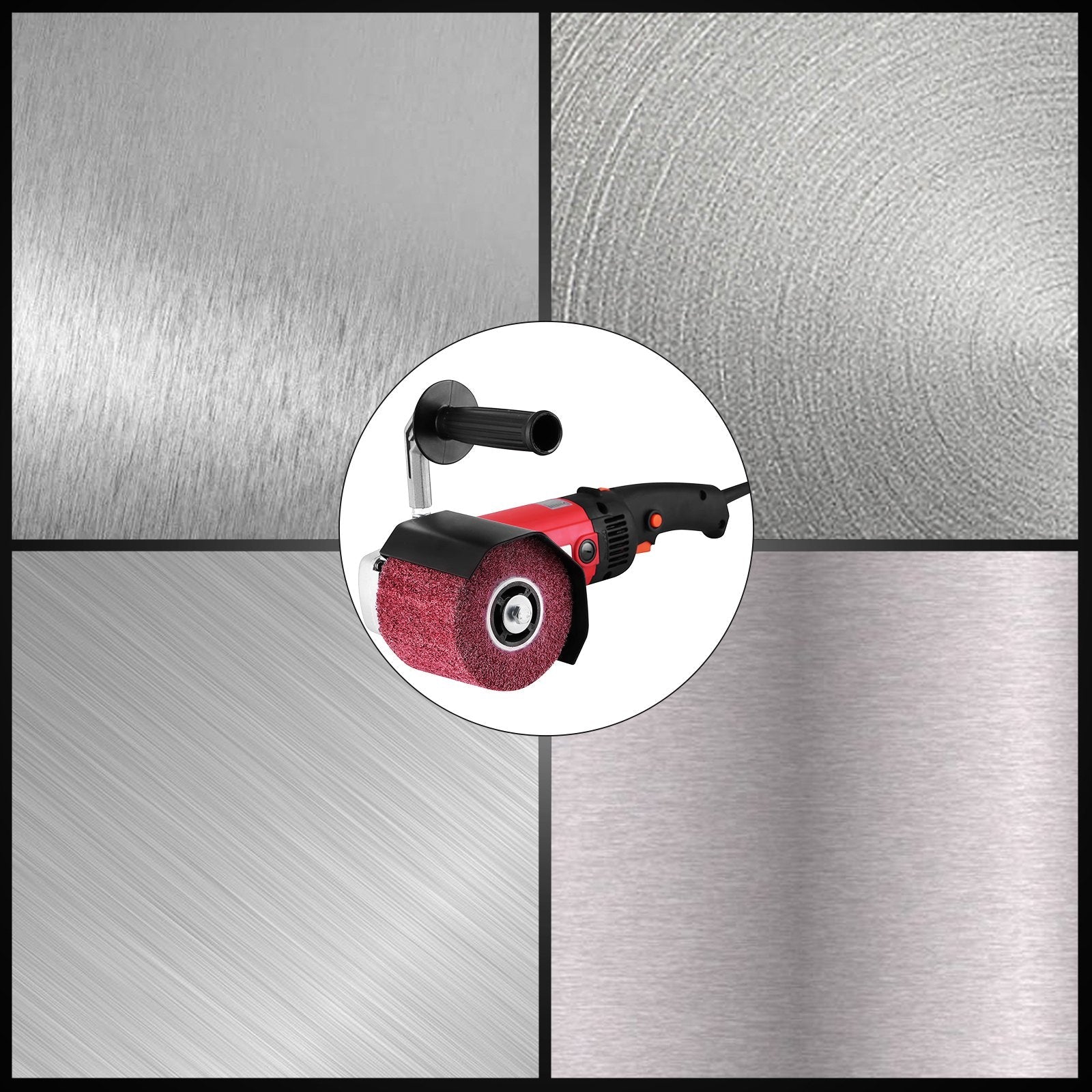 VEVOR 1200W Burnishing Polishing Machine 500-3000 RPM Handle Polishing Machine 110V Wheel Polisher Sander Wire Drawing Machine with 1 Wheel (1200W)