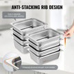 VEVOR 8 Pack Hotel Pans, 1/2 Size Anti-Jam Steam Pan with Lid, 0.8mm Thick Stainless Steel Steam Table Pan, 4-Inch Deep Commercial Table Pan, Catering Storage Food Pan, for Industrial & Scientific
