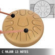 VEVOR Steel Drum 13 Notes Percussion Instrument 12 Inches Tongue Drum, Steel Tongue Drum, Steel Drums Instruments With Bag, Book, Mallets, Mallet Bracket, Hang Pan Drum Instrument, Golden
