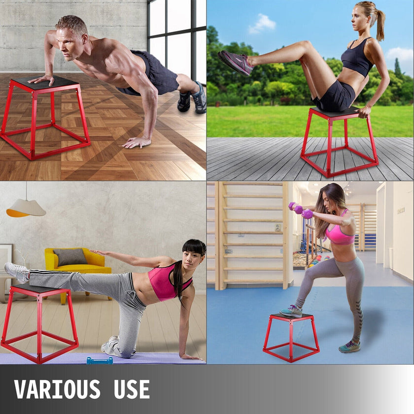 VEVOR Plyometric Box Set?12 Inch Plyometric Platform and Jumping Agility Box Set,Red Plyometric Platform ,for Jump Exercise Fit Training & Crossfit & Conditioning