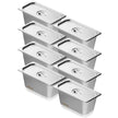 VEVOR 8 Pack Hotel Pans, 1/3 Size Anti-Jam Steam Pan with Lid, 0.8mm Thick Stainless Steel Steam Table Pan, 6-Inch Deep Commercial Table Pan, Catering Storage Food Pan, for Industrial & Scientific