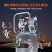 VEVOR 13 Gallon Air Compressor, 2HP 4.6 SCFM@90PSI Oil Free Air Compressor Tank with 125PSI Max Pressure, 66dB Ultra Quiet Compressor for Tire Inflation, Auto Repair, Spray Painting, Woodwork Nailing