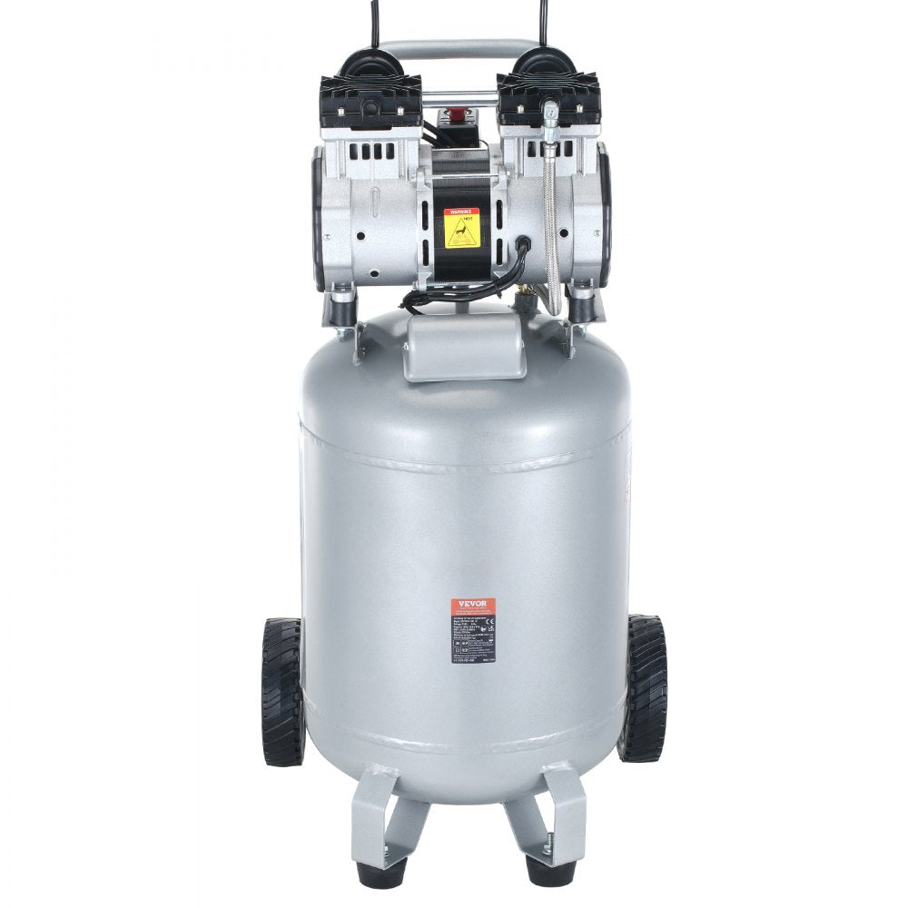 VEVOR 13 Gallon Air Compressor, 2HP 4.6 SCFM@90PSI Oil Free Air Compressor Tank with 125PSI Max Pressure, 66dB Ultra Quiet Compressor for Tire Inflation, Auto Repair, Spray Painting, Woodwork Nailing