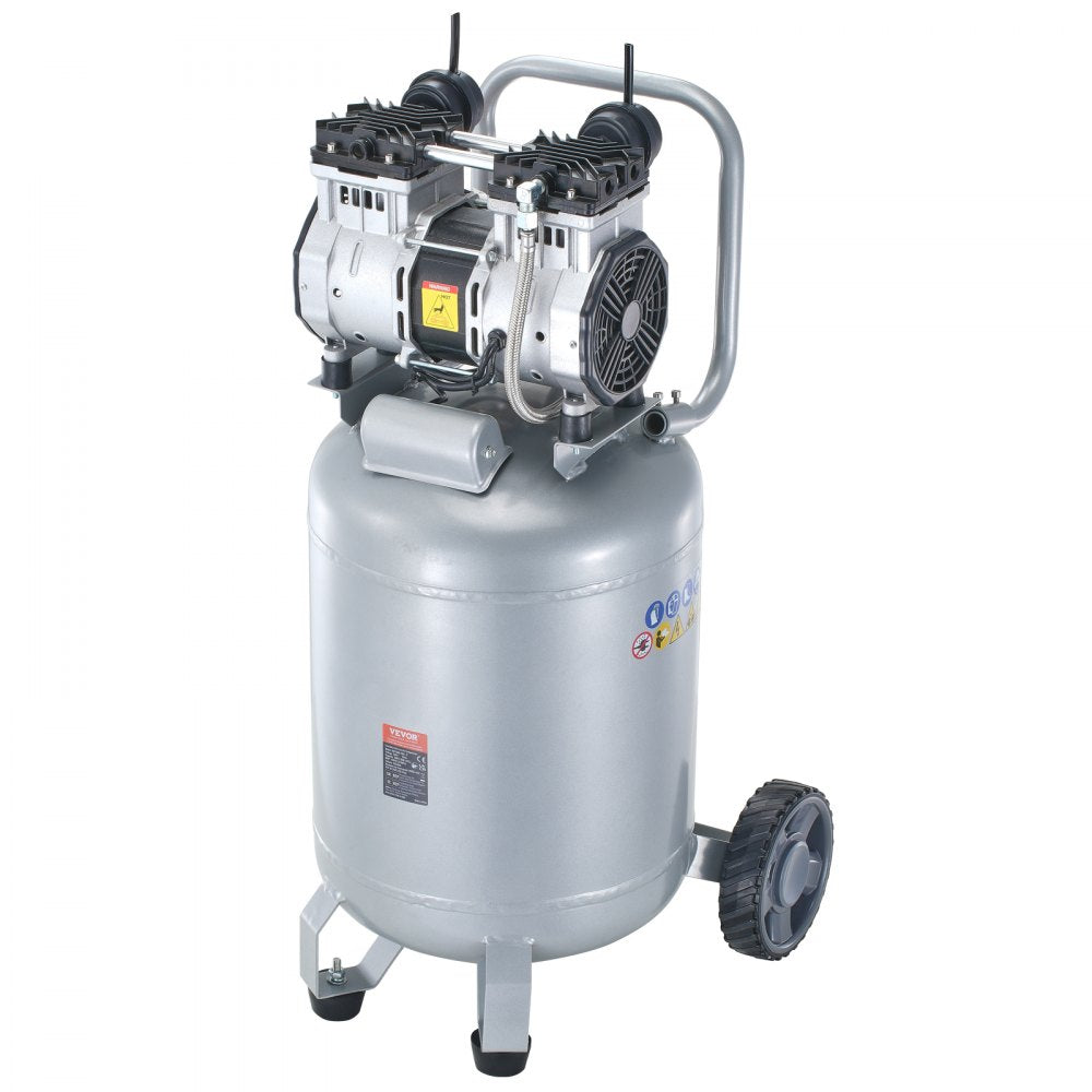VEVOR 13 Gallon Air Compressor, 2HP 4.6 SCFM@90PSI Oil Free Air Compressor Tank with 125PSI Max Pressure, 66dB Ultra Quiet Compressor for Tire Inflation, Auto Repair, Spray Painting, Woodwork Nailing