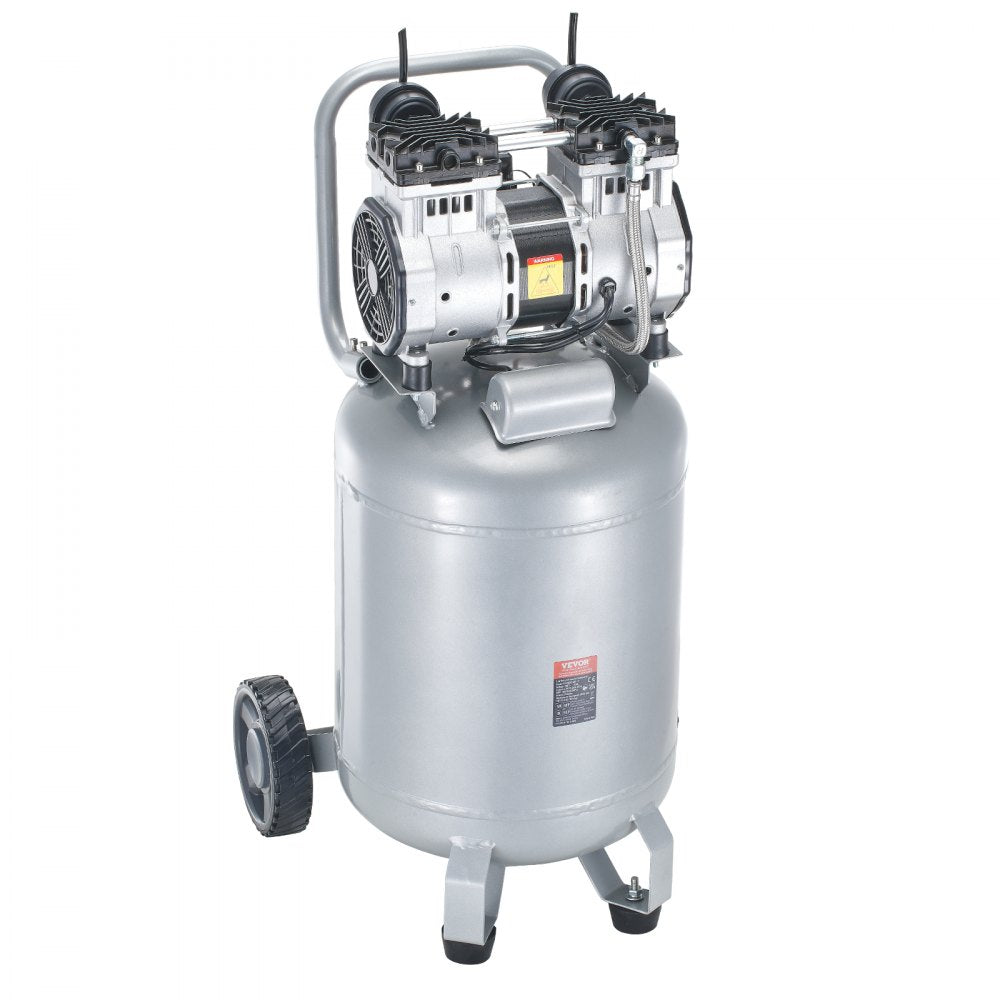 VEVOR 13 Gallon Air Compressor, 2HP 4.6 SCFM@90PSI Oil Free Air Compressor Tank with 125PSI Max Pressure, 66dB Ultra Quiet Compressor for Tire Inflation, Auto Repair, Spray Painting, Woodwork Nailing
