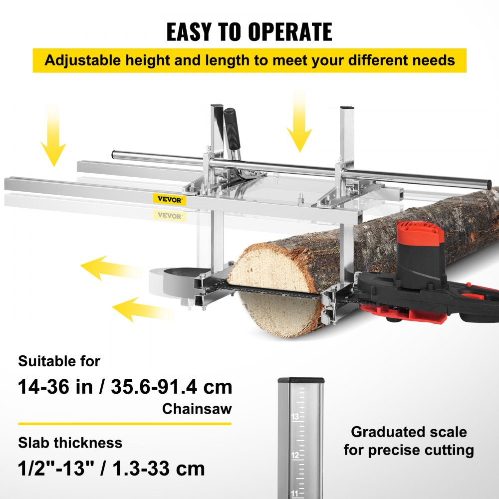 VEVOR Portable Chainsaw Mill Planking Milling Aluminum Steel with Installation Tools for Builders and Woodworkers (14