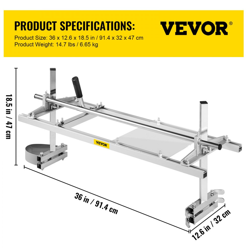 VEVOR Portable Chainsaw Mill Planking Milling Aluminum Steel with Installation Tools for Builders and Woodworkers (14