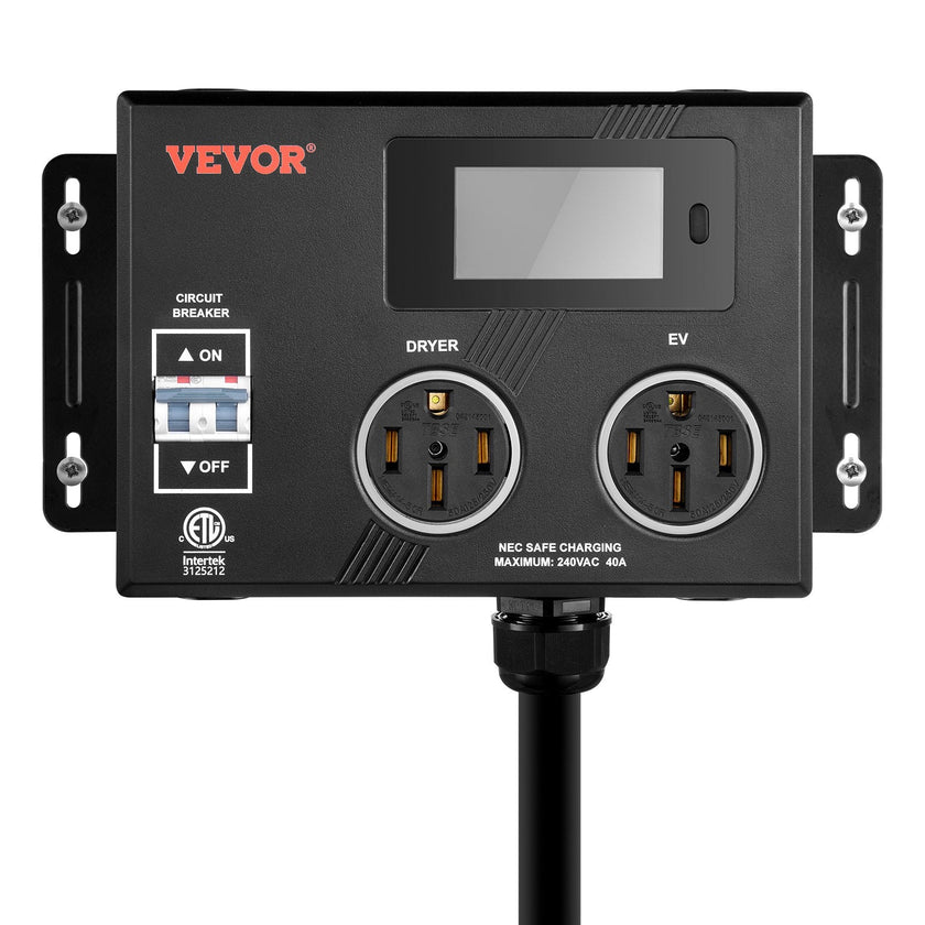VEVOR NEMA Splitter for Dryer and EV NEMA 14-50P 2x 14-50R 3.4'' LCD Screen ETL