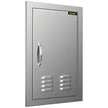 VEVOR Outdoor Kitchen 14W x 20H Inch Wall Construction Stainless Steel Flush Mount for BBQ Island, Single Door with Vents