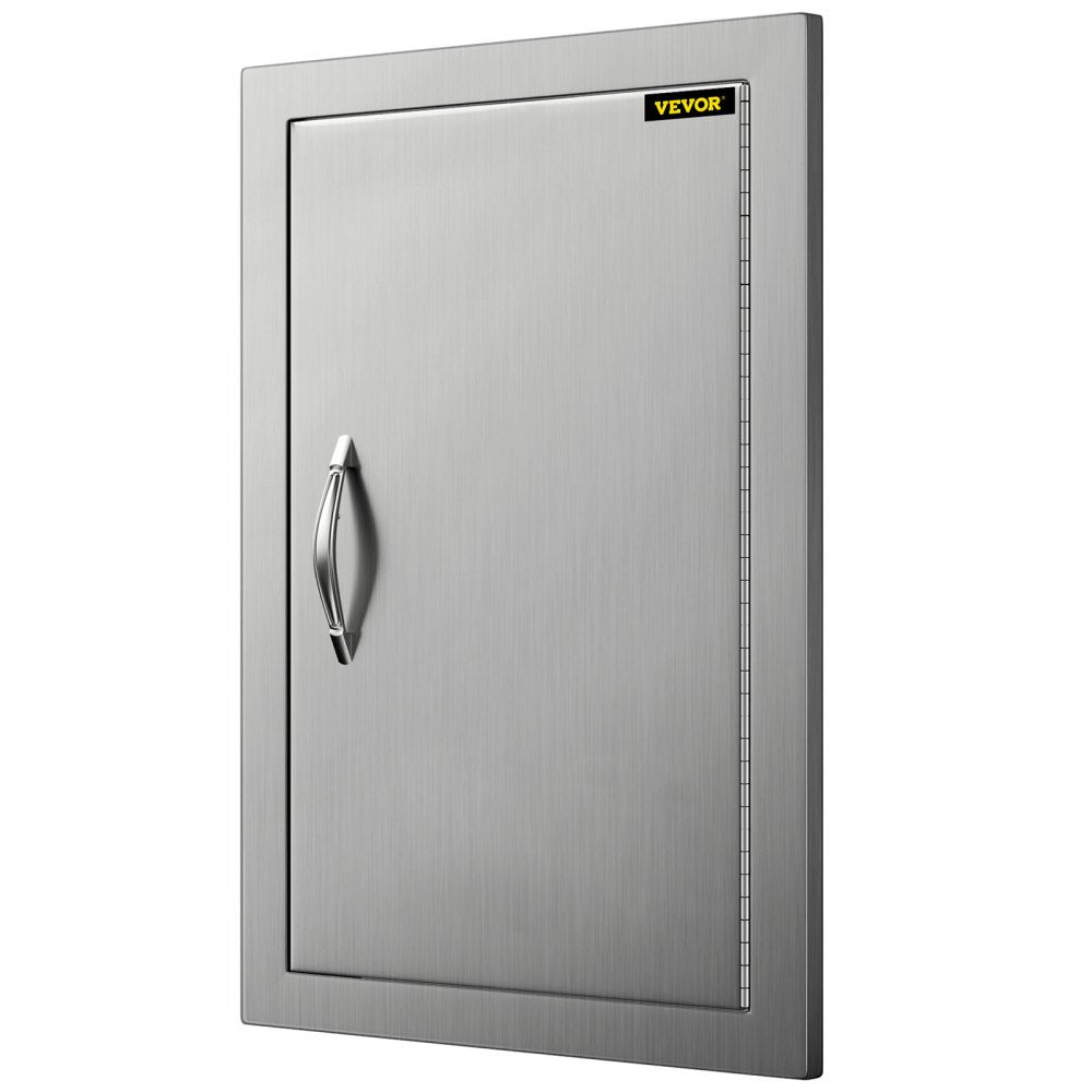 VEVOR BBQ Access Door 17W x 24H Inch, Vertical Single BBQ Door Stainless Steel, Outdoor Kitchen Doors for BBQ Island, Grill Station, Outdoor Cabinet