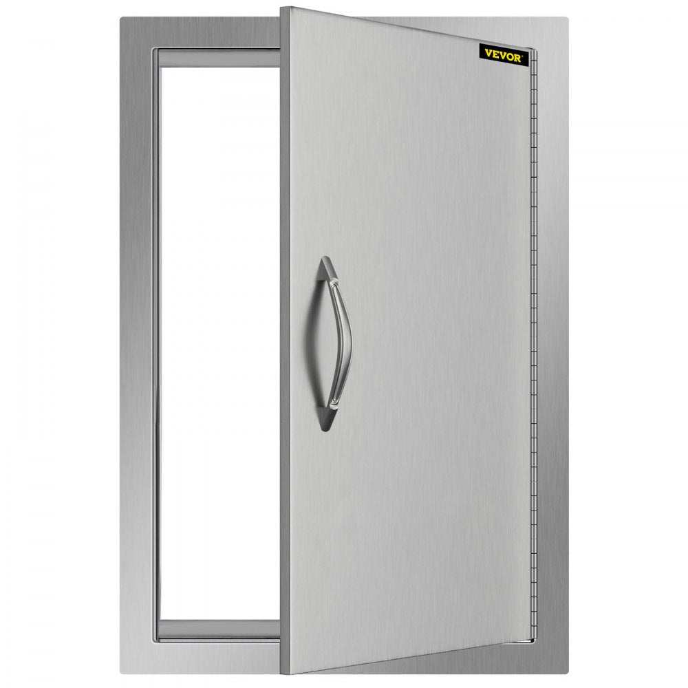 VEVOR BBQ Access Door 17W x 24H Inch, Vertical Single BBQ Door Stainless Steel, Outdoor Kitchen Doors for BBQ Island, Grill Station, Outdoor Cabinet