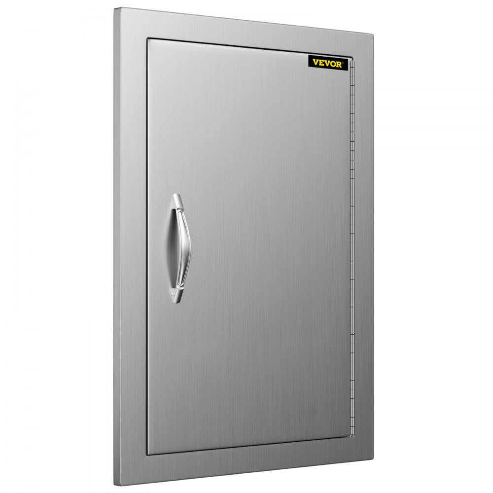 VEVOR BBQ Access Door 17W x 24H Inch, Vertical Single BBQ Door Stainless Steel, Outdoor Kitchen Doors for BBQ Island, Grill Station, Outdoor Cabinet