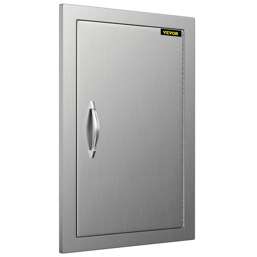 VEVOR BBQ Access Door 17W x 24H Inch, Vertical Single BBQ Door Stainless Steel, Outdoor Kitchen Doors for BBQ Island, Grill Station, Outdoor Cabinet