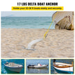 VEVOR Delta Style Boat Anchor 17 LB Boat Anchor Stainless Steel Delta Style 22-38 FT Anchor for Boats