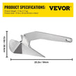VEVOR Delta Style Boat Anchor 17 LB Boat Anchor Stainless Steel Delta Style 22-38 FT Anchor for Boats