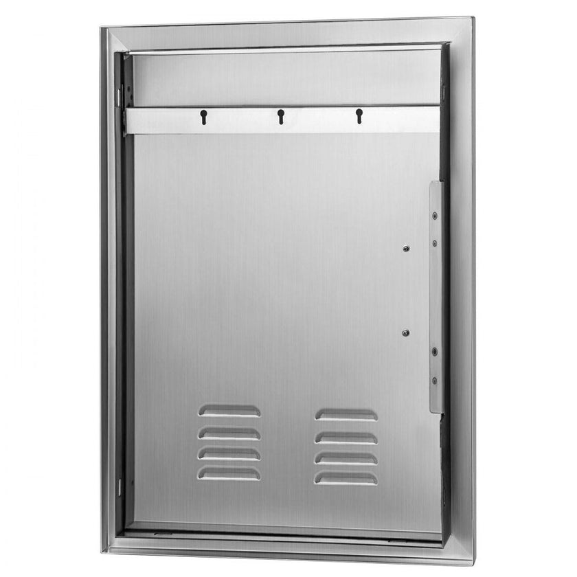 VEVOR BBQ Access Door 17 x 24 Inch Vertical Island Door with Vents Stainless Steel Single Access Door Flush Mount Outdoor Kitchen