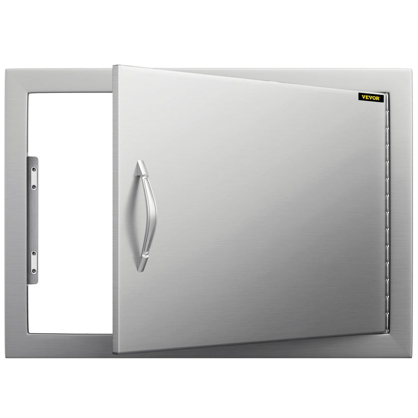 VEVOR BBQ Access Door 24W x 17H Inch, Horizontal Single BBQ Door Stainless Steel, Outdoor Kitchen Doors for BBQ Island, Grill Station, Outside Cabinet